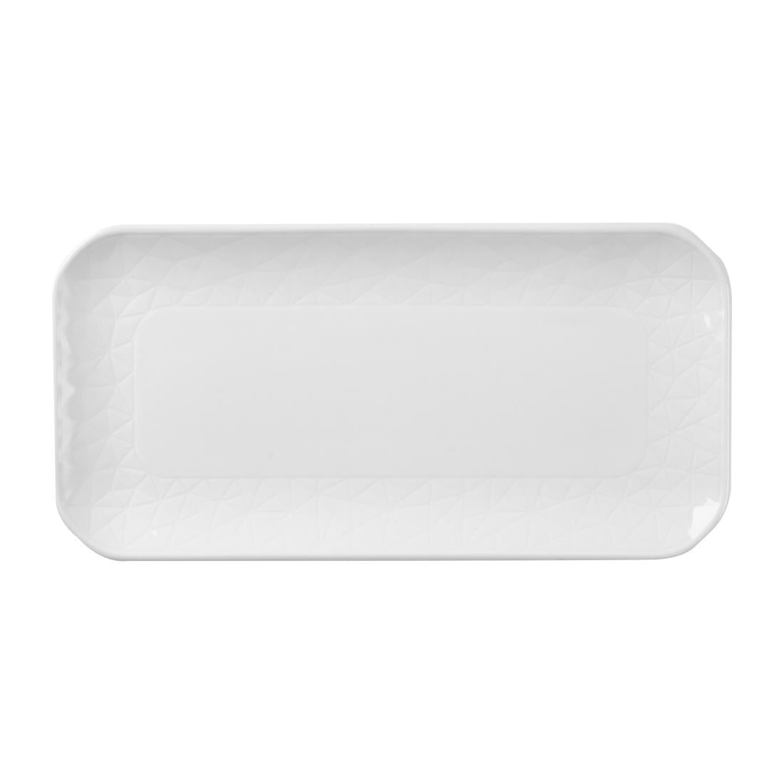 DX001 Churchill Alchemy Abstract White Shallow Oblong Trays (Pack of 6) JD Catering Equipment Solutions Ltd