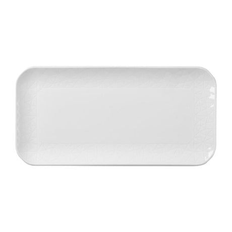 DX002 Churchill Alchemy Abstract White Shallow Oblong Trays (Pack of 6) JD Catering Equipment Solutions Ltd