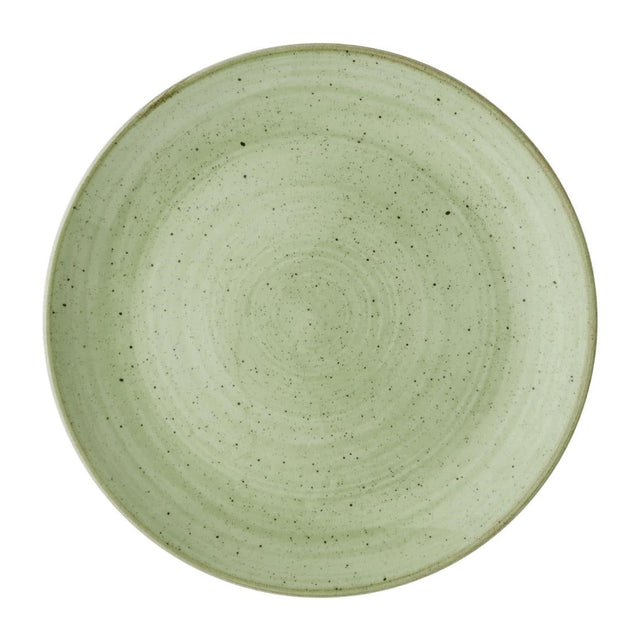 DX007 Churchill Stonecast Sage Green Coupe Plates (Pack of 12) JD Catering Equipment Solutions Ltd