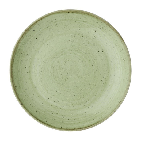 DX008 Churchill Stonecast Sage Green Coupe Plates (Pack of 12) JD Catering Equipment Solutions Ltd