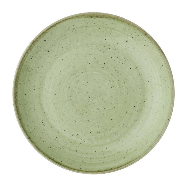 DX008 Churchill Stonecast Sage Green Coupe Plates (Pack of 12) JD Catering Equipment Solutions Ltd
