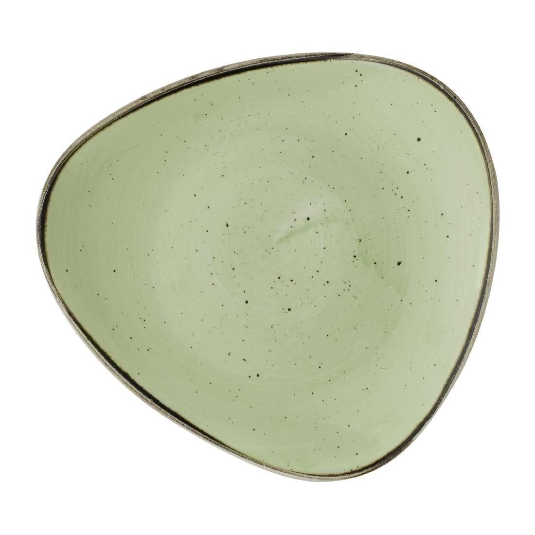 DX012 Churchill Stonecast Sage Green Triangle Plates (Pack of 12) JD Catering Equipment Solutions Ltd