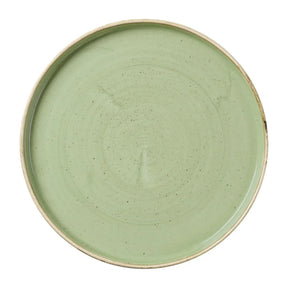 DX016 Churchill Stonecast Sage Green Walled Plates (Pack of 6) - JD Catering Equipment Solutions Ltd