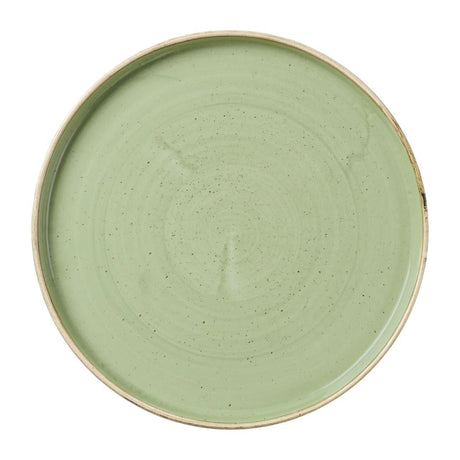 DX016 Churchill Stonecast Sage Green Walled Plates (Pack of 6) JD Catering Equipment Solutions Ltd