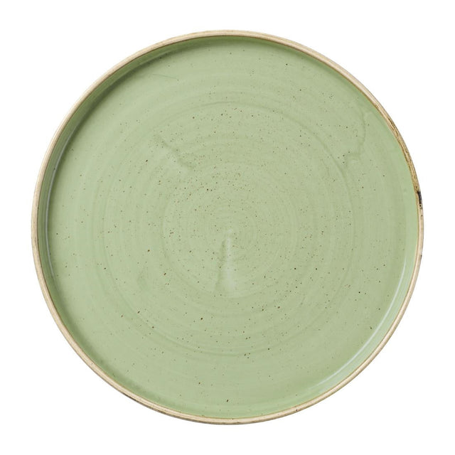 DX016 Churchill Stonecast Sage Green Walled Plates (Pack of 6) JD Catering Equipment Solutions Ltd