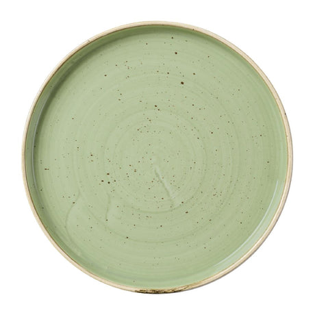 DX017 Churchill Stonecast Sage Green Walled Plates (Pack of 6) JD Catering Equipment Solutions Ltd