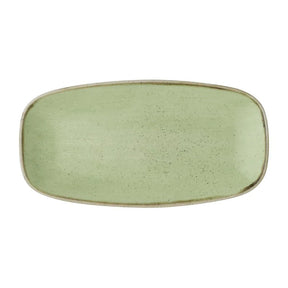 DX018 Churchill Stonecast Sage Green Chefs Oblong Plates No.3 (Pack of 12) - JD Catering Equipment Solutions Ltd