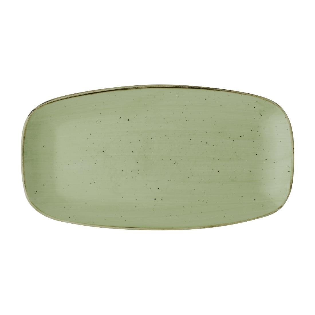 DX019 Churchill Stonecast Sage Green Chefs Oblong Plates No.4 (Pack of 6) JD Catering Equipment Solutions Ltd