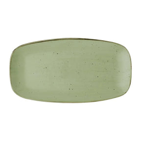 DX019 Churchill Stonecast Sage Green Chefs Oblong Plates No.4 (Pack of 6) - JD Catering Equipment Solutions Ltd
