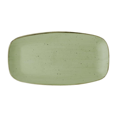 DX019 Churchill Stonecast Sage Green Chefs Oblong Plates No.4 (Pack of 6) JD Catering Equipment Solutions Ltd