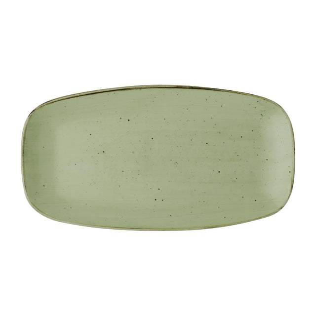 DX019 Churchill Stonecast Sage Green Chefs Oblong Plates No.4 (Pack of 6) JD Catering Equipment Solutions Ltd
