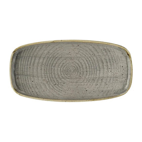 DX022 Churchill Stonecast Peppercorn Grey Chefs Walled Oblong Plates (Pack of 12) - JD Catering Equipment Solutions Ltd