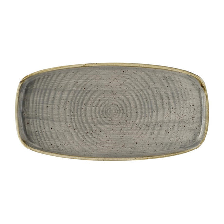 DX022 Churchill Stonecast Peppercorn Grey Chefs Walled Oblong Plates (Pack of 12) JD Catering Equipment Solutions Ltd