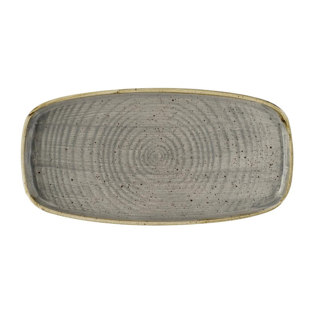 DX022 Churchill Stonecast Peppercorn Grey Chefs Walled Oblong Plates (Pack of 12) JD Catering Equipment Solutions Ltd