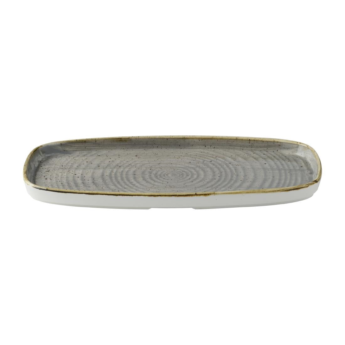 DX022 Churchill Stonecast Peppercorn Grey Chefs Walled Oblong Plates (Pack of 12) JD Catering Equipment Solutions Ltd