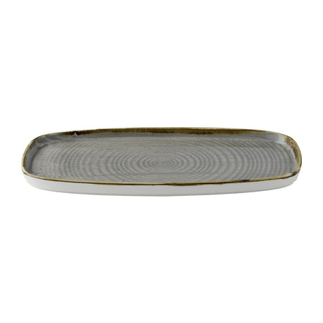 DX023 Churchill Stonecast Peppercorn Grey Chefs Walled Oblong Plates (Pack of 6) JD Catering Equipment Solutions Ltd