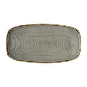 DX023 Churchill Stonecast Peppercorn Grey Chefs Walled Oblong Plates (Pack of 6) - JD Catering Equipment Solutions Ltd