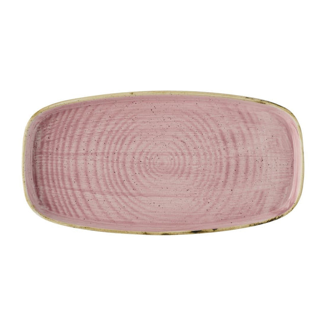 DX025 Churchill Stonecast Petal Pink Chefs Walled Oblong Plates (Pack of 6) JD Catering Equipment Solutions Ltd