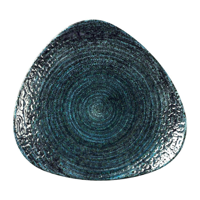 DX089 Churchill Homespun Chroma Blue Triangle Plates 265mm (Pack of 12) JD Catering Equipment Solutions Ltd