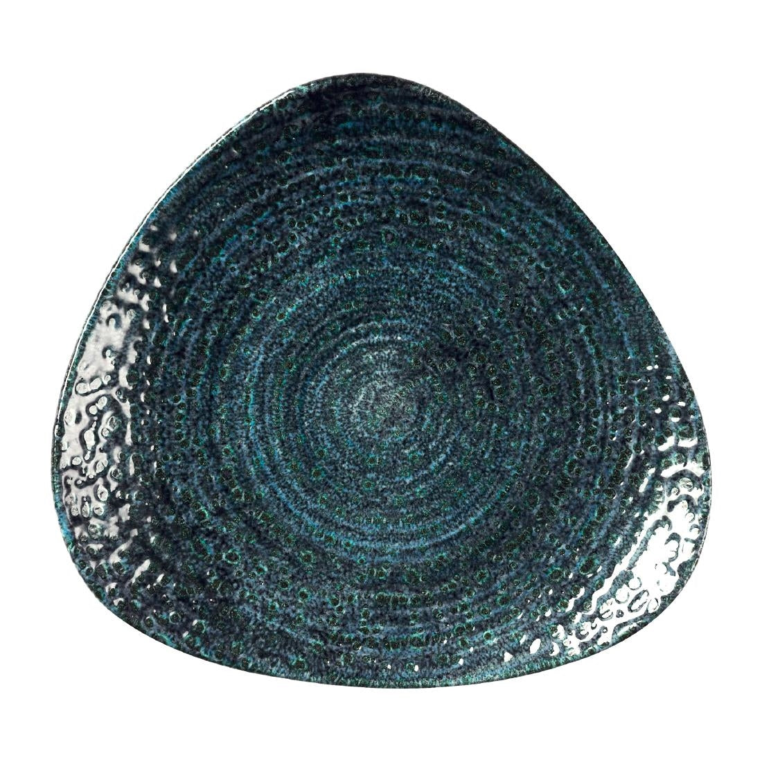 DX090 Churchill Homespun Chroma Blue Triangle Plates 229mm (Pack of 12) JD Catering Equipment Solutions Ltd