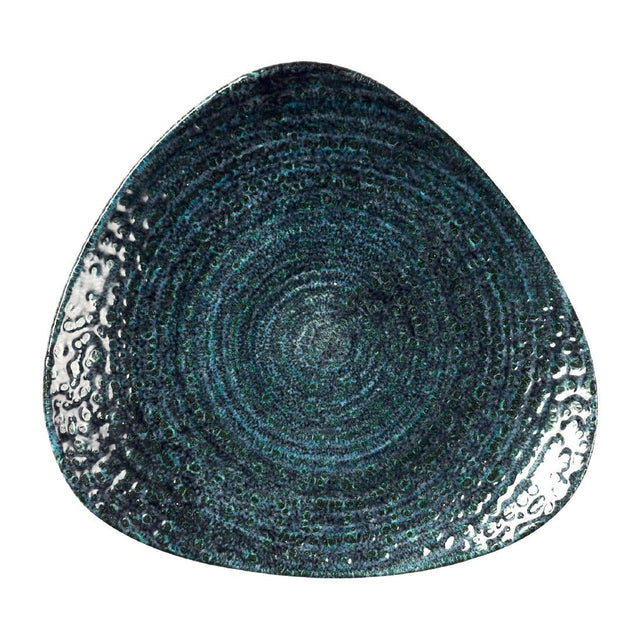 DX090 Churchill Homespun Chroma Blue Triangle Plates 229mm (Pack of 12) JD Catering Equipment Solutions Ltd