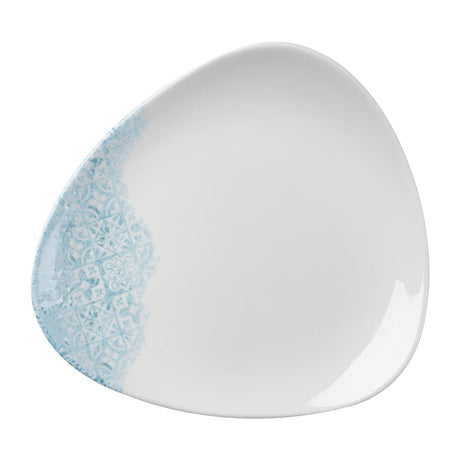 DX122 Churchill Vintage Prints Med Tiles Aquamarine Triangle Plates (Pack of 12) JD Catering Equipment Solutions Ltd