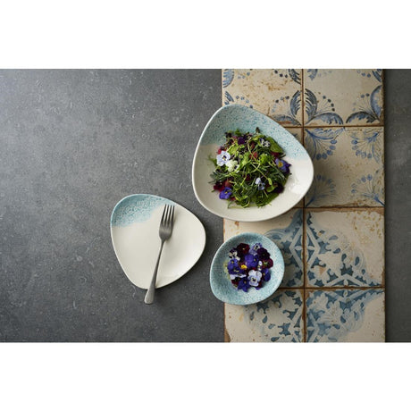 DX123 Churchill Vintage Prints Med Tiles Aquamarine Triangle Bowls (Pack of 12) JD Catering Equipment Solutions Ltd