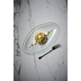 DX136 Churchill Isla Glass Clear Organic Glass Oval Platters (Pack of 6) - JD Catering Equipment Solutions Ltd