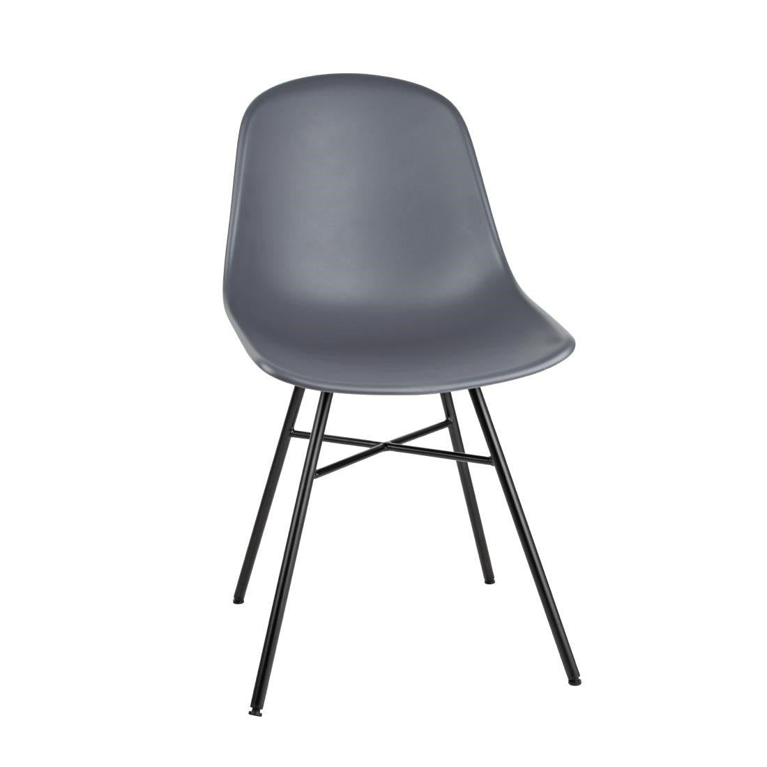 DY347 Bolero Arlo Side Chairs with Metal Frame Charcoal (Pack of 2) JD Catering Equipment Solutions Ltd