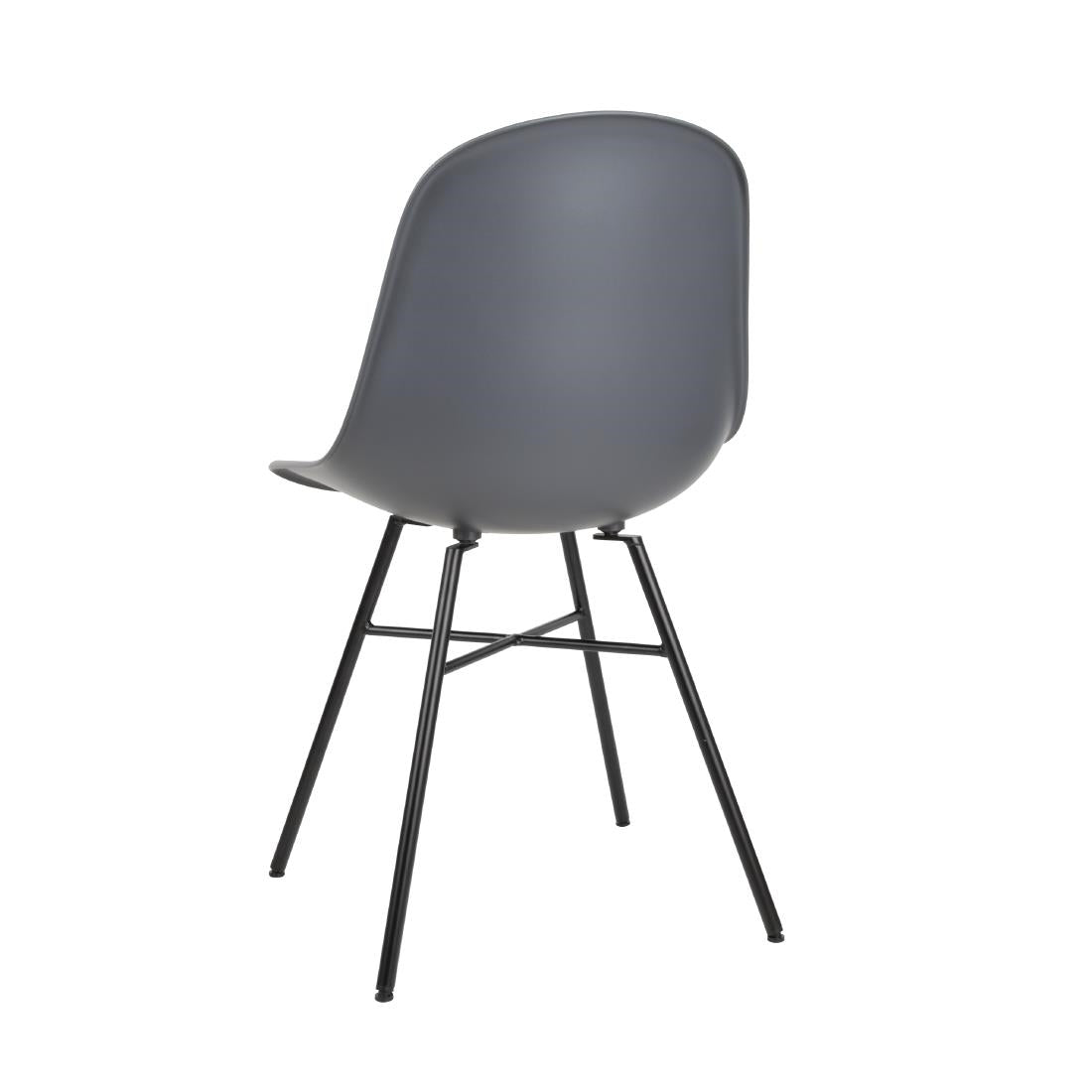 DY347 Bolero Arlo Side Chairs with Metal Frame Charcoal (Pack of 2) JD Catering Equipment Solutions Ltd