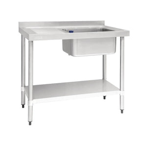 DY821 Vogue Single Sink Left Hand Drainer 1000mm - JD Catering Equipment Solutions Ltd