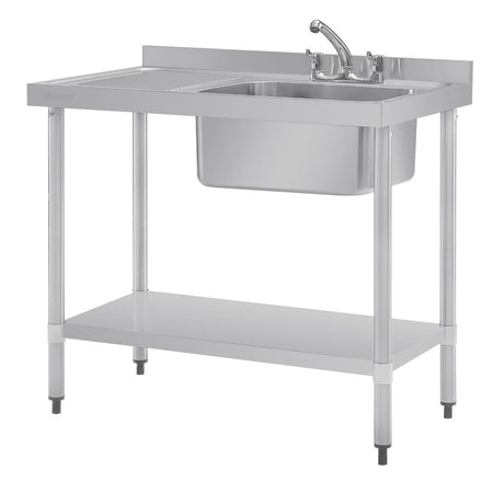 DY821 Vogue Single Sink Left Hand Drainer 1000mm JD Catering Equipment Solutions Ltd