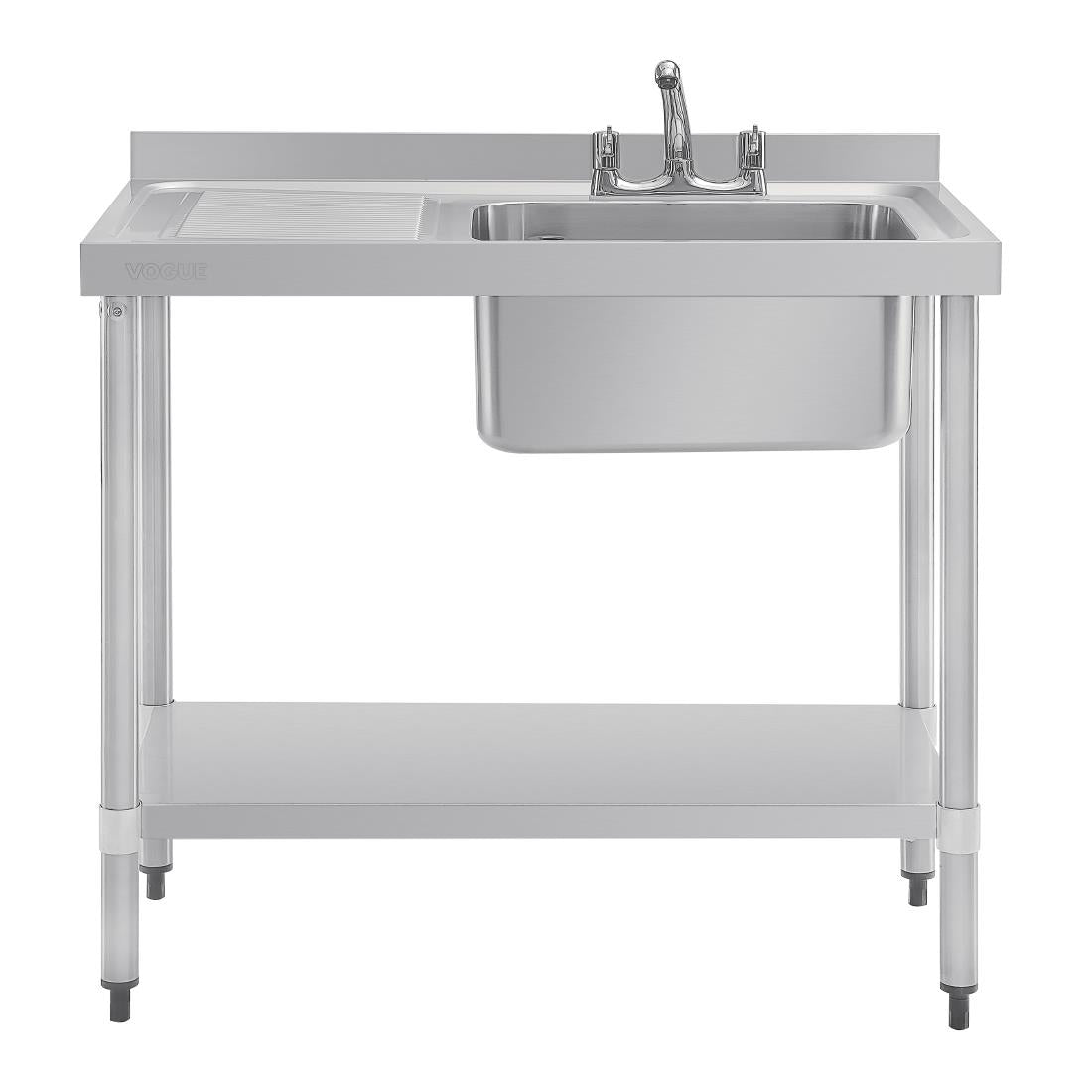 DY821 Vogue Single Sink Left Hand Drainer 1000mm JD Catering Equipment Solutions Ltd
