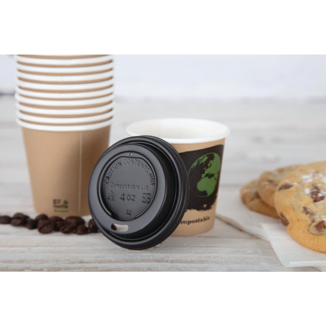 DY982 Fiesta Compostable Espresso Cup Lids 113ml / 4oz (Pack of 50) JD Catering Equipment Solutions Ltd