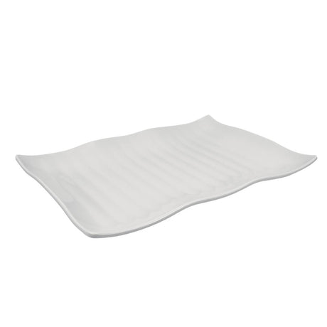 Dalebrook Melamine Ribbed Wavy Platter White 420mm JD Catering Equipment Solutions Ltd