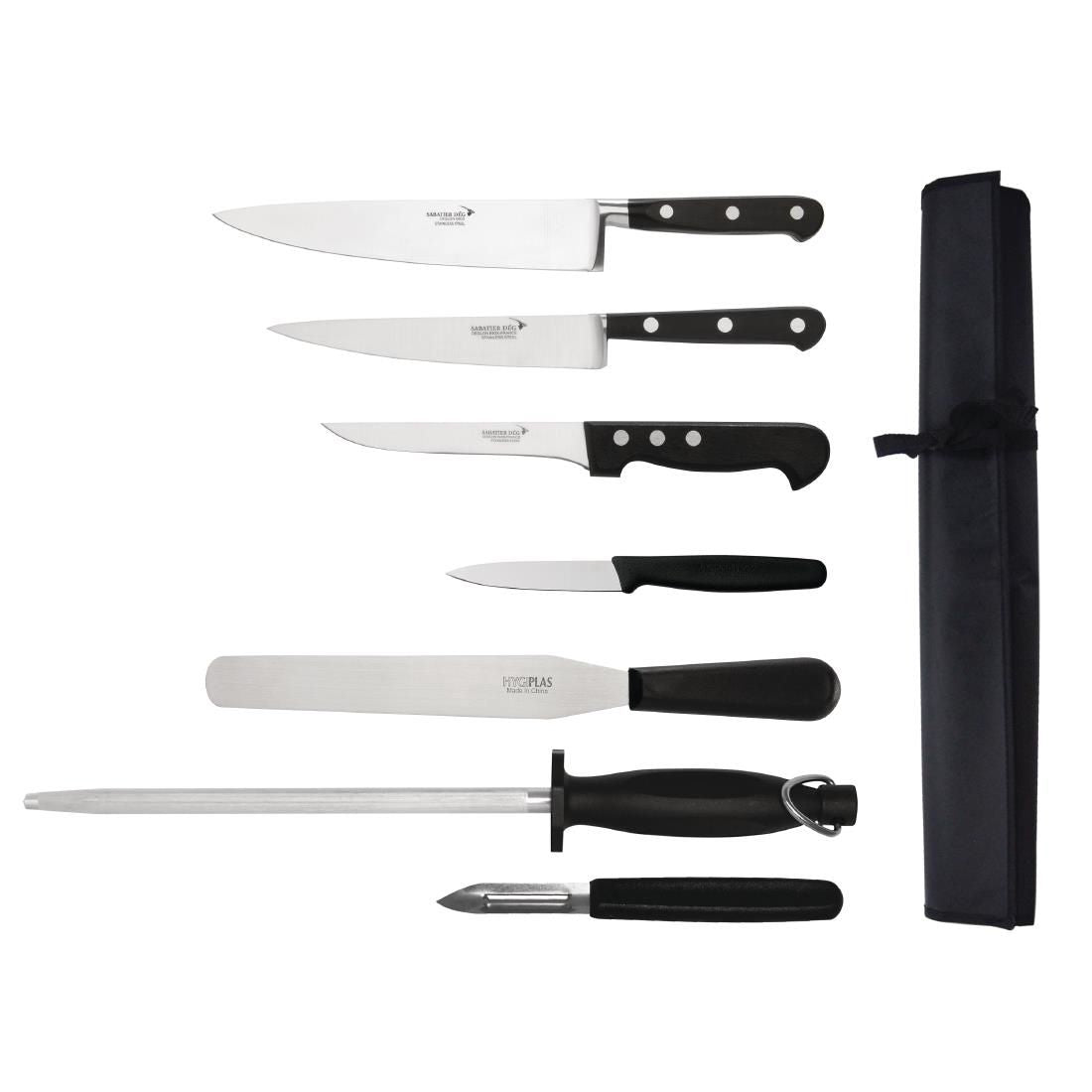 Deglon Sabatier 7 Piece Knife Set and Wallet JD Catering Equipment Solutions Ltd