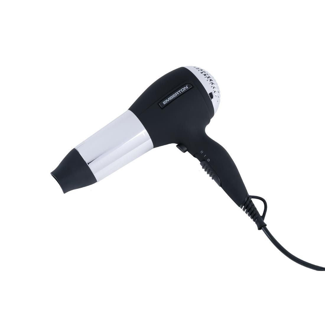 Deluxe Black and Chrome Hairdryer 1800W JD Catering Equipment Solutions Ltd