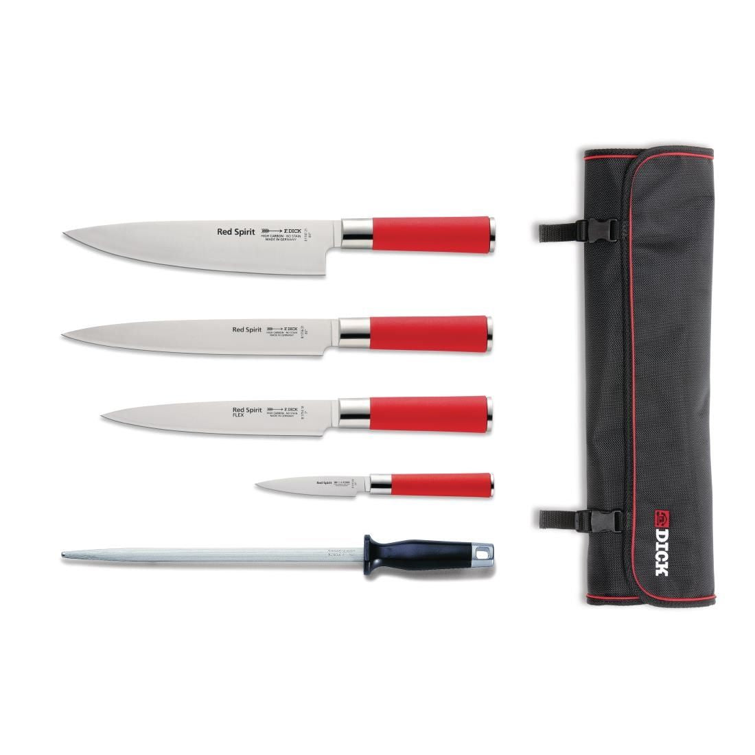 Dick Red Spirit 5 Piece Knife Set with Wallet JD Catering Equipment Solutions Ltd