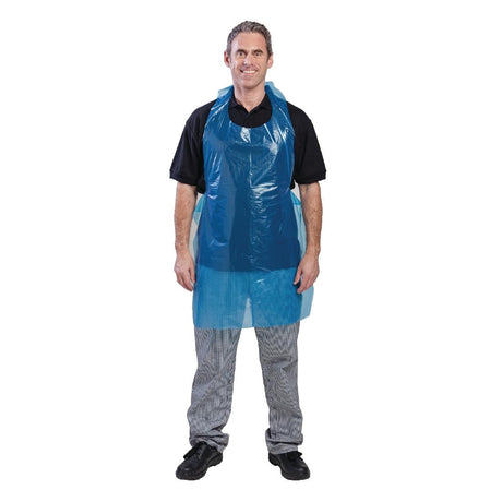 Disposable Polythene Bib Aprons 14.5 Micron (Pack of 100) JD Catering Equipment Solutions Ltd