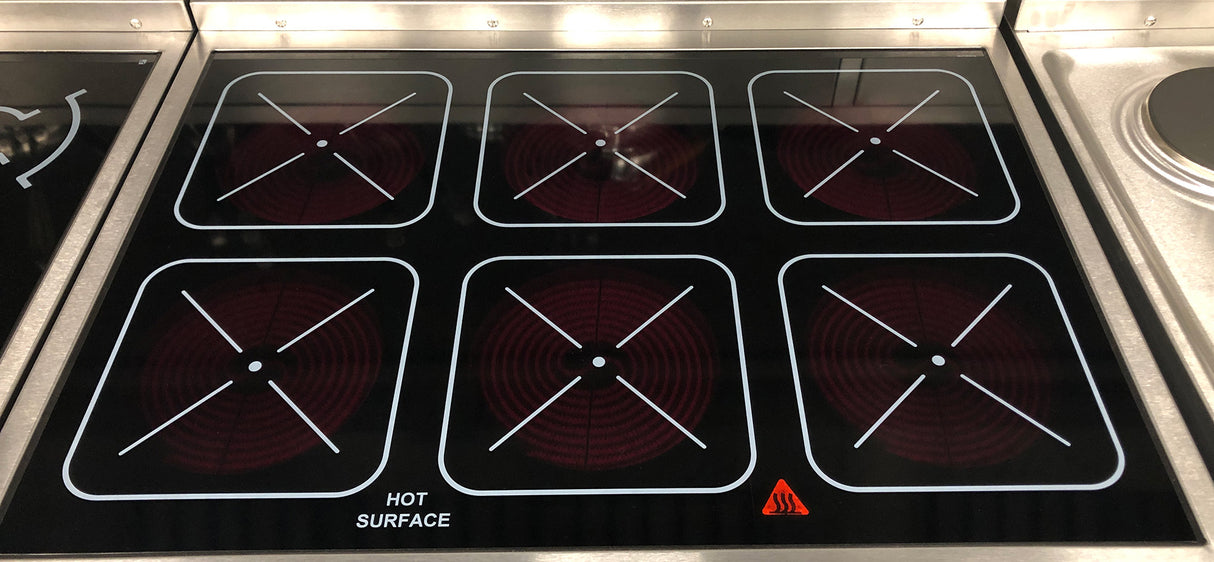 Falcon Dominator Plus E3196 6-ring Ceramic Glass Top, 2/1 GN Fan Assisted Oven Range