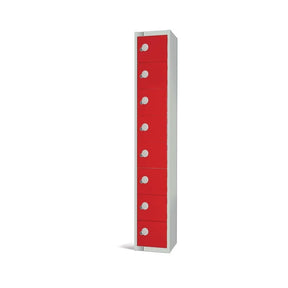 Elite Eight Door Camlock Locker with Sloping Top Red JD Catering Equipment Solutions Ltd