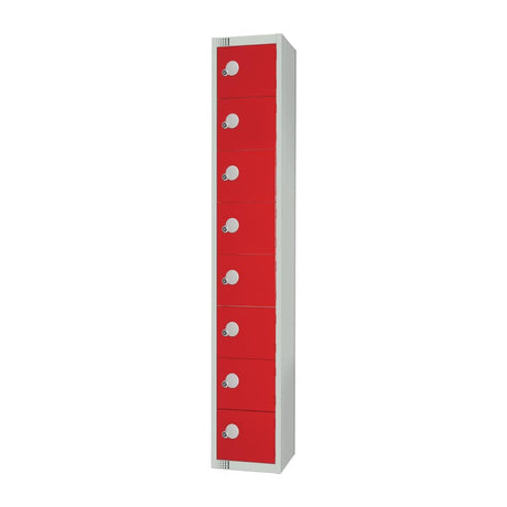 Elite Eight Door Electronic Combination Locker Red JD Catering Equipment Solutions Ltd