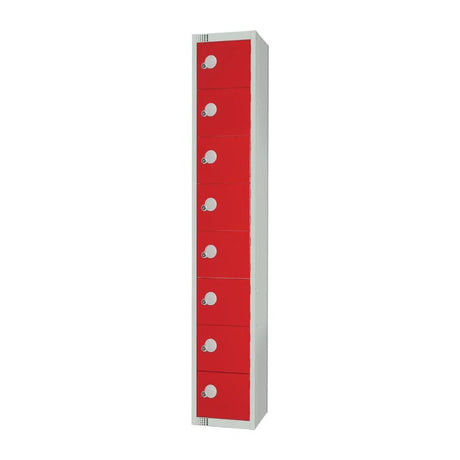 CE103-CL Elite Eight Door Manual Combination Locker Locker Red - JD Catering Equipment Solutions Ltd