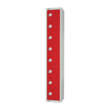 Elite Eight Door Padlock Locker Red JD Catering Equipment Solutions Ltd