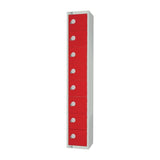 Elite Eight Door Padlock Locker with Sloping Top Red JD Catering Equipment Solutions Ltd