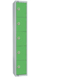 Elite Five Door Camlock Locker with Sloping Top Green JD Catering Equipment Solutions Ltd