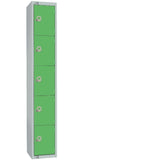 Elite Five Door Camlock Locker with Sloping Top Green JD Catering Equipment Solutions Ltd