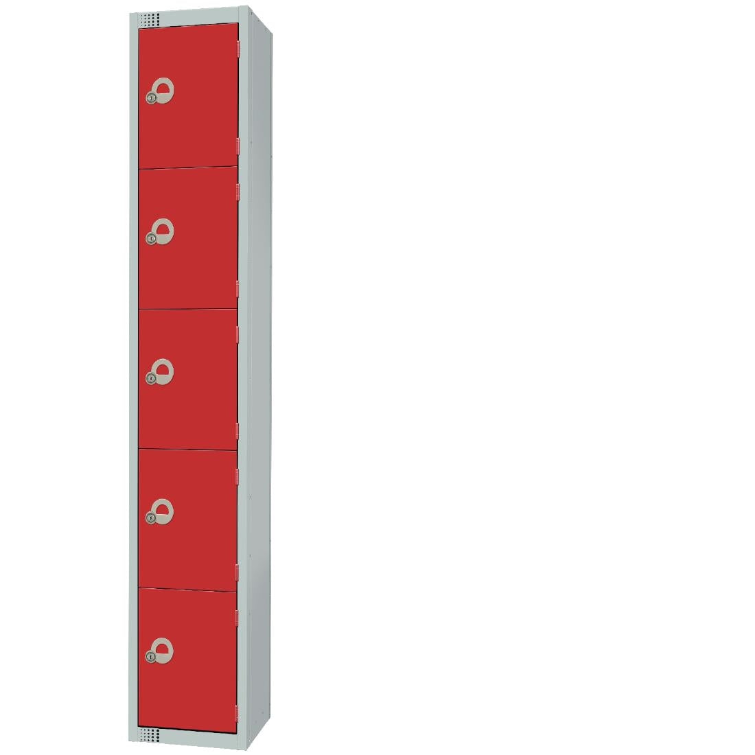 Elite Five Door Camlock Locker with Sloping Top Red JD Catering Equipment Solutions Ltd