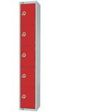 Elite Five Door Camlock Locker with Sloping Top Red JD Catering Equipment Solutions Ltd