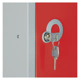 Elite Five Door Camlock Locker with Sloping Top Red JD Catering Equipment Solutions Ltd